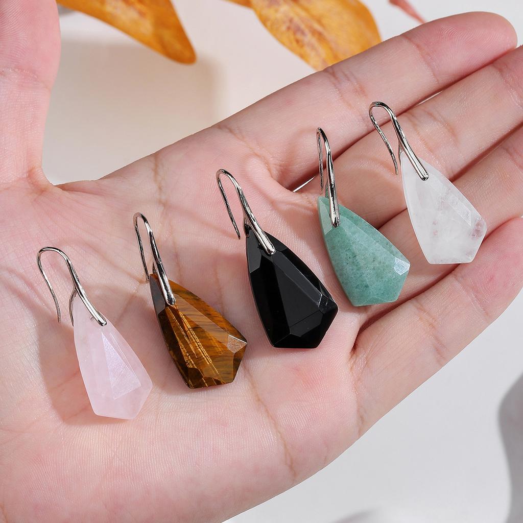 Natural Crystal Earrings, Amethyst Earrings, Cut Diamond Earrings, Christmas Gift, Valentine's Day Gift, Girlfriend Gift, Couple Gift, Birthday Gift