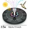 3W/3.5W LED Solar Fountain Water Pump, 7 Pump Heads, Garden Pond Independent Portable Floating Solar Fountain Water Pump