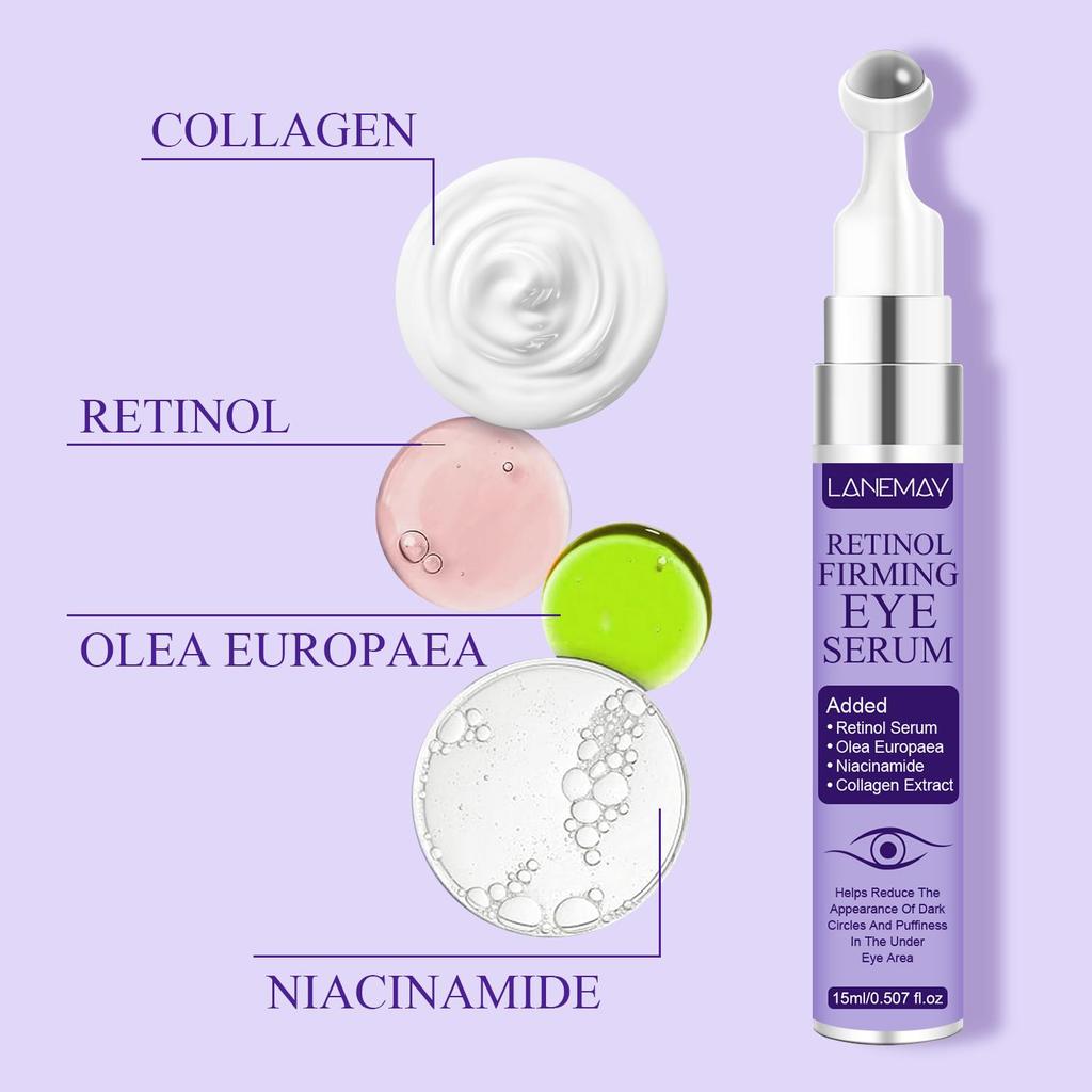 Retinol Firming Eye Serum - Gentle Moisturizing and Smoothing Skin Around The Eyes, Improve Skin Texture and Eye Bags,15ml