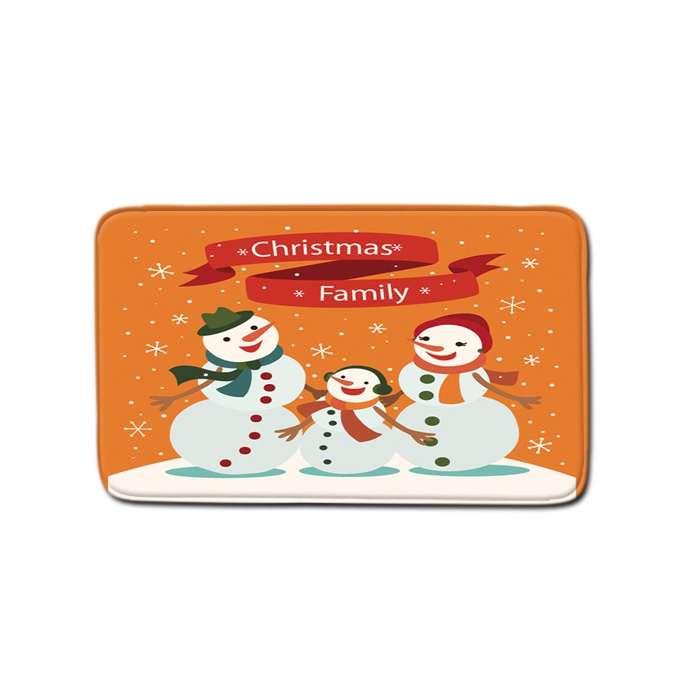 Christmas Shower Curtain Floor Mat Combination Four-Piece Set Bathroom Toilet Carpet Shower Room Mat Foot Mat