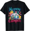 Funny Happy Camper Camping Apparel Trailer RV Kids Women T-Shirt