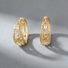 1 Pair of Elegant Women's Hollowed Out Pattern Earrings, Sparkling Synthetic Zircon Retro Style, Suitable for Daily Wear and Holiday Gift Giving