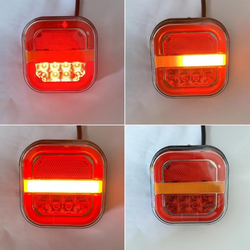 2 Stück 12V 24V LED Dynamische Auto LKW Rückleuchte Rücklicht Blinkende Warnleuchte Geeignet für Bus Anhänger