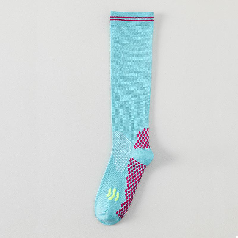 

Компрессионные спортивные носки, Женские фитнес-носки с противоскользящим эффектом, Профессиональные компрессионные носки для бега, скакалки, велоспорта, Носки для йоги, для похудения ног 1 pair светло-синий