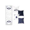 New Year Themed Deer Printed Chair Cushion Set / 4 Pieces 40×40cm Square Chair Cushions and 1 Piece Runner