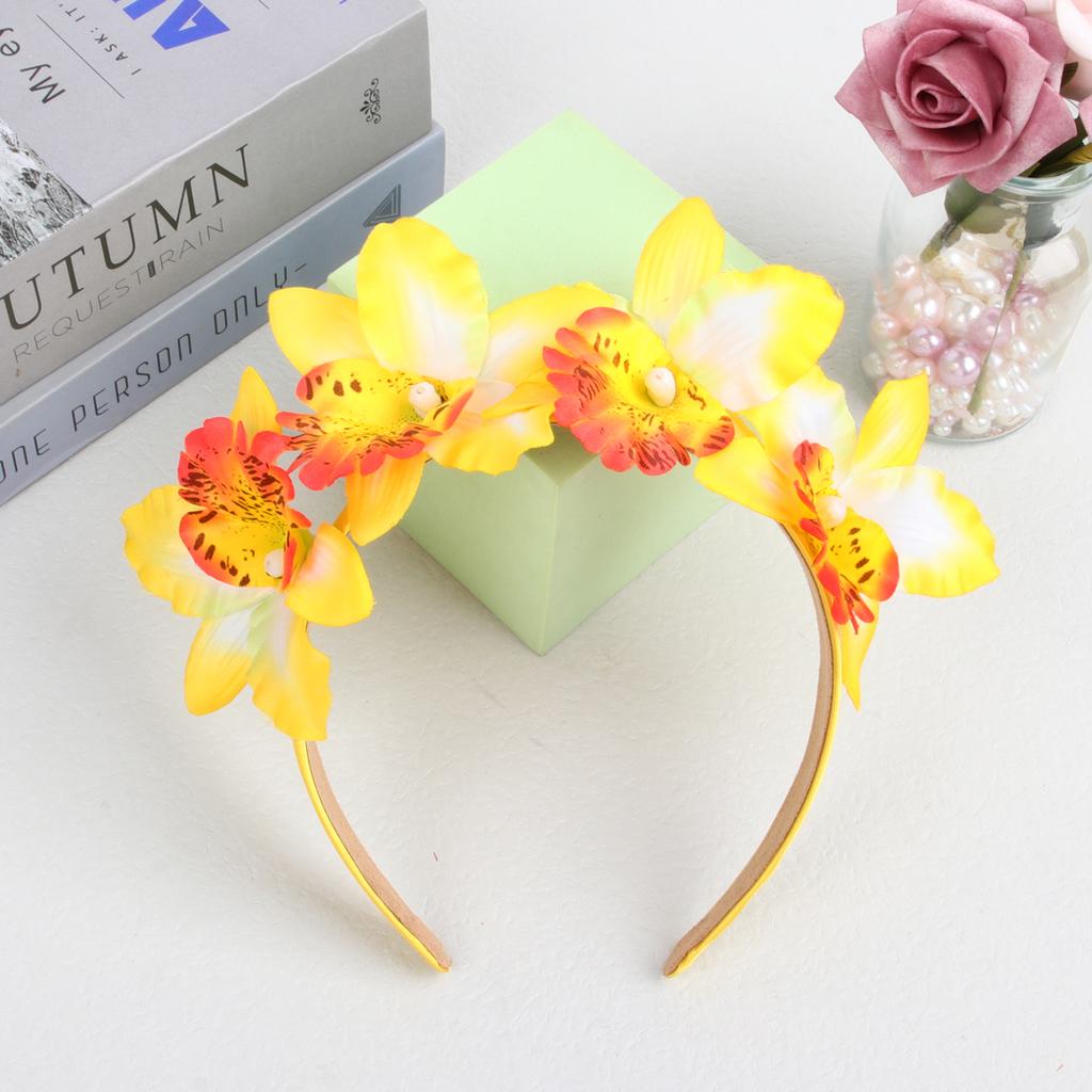 1PC Women Girls Flower Headbands Wedding Party Headdress Hair Accessories For Bridal Floral Satin Hairbands Headwear