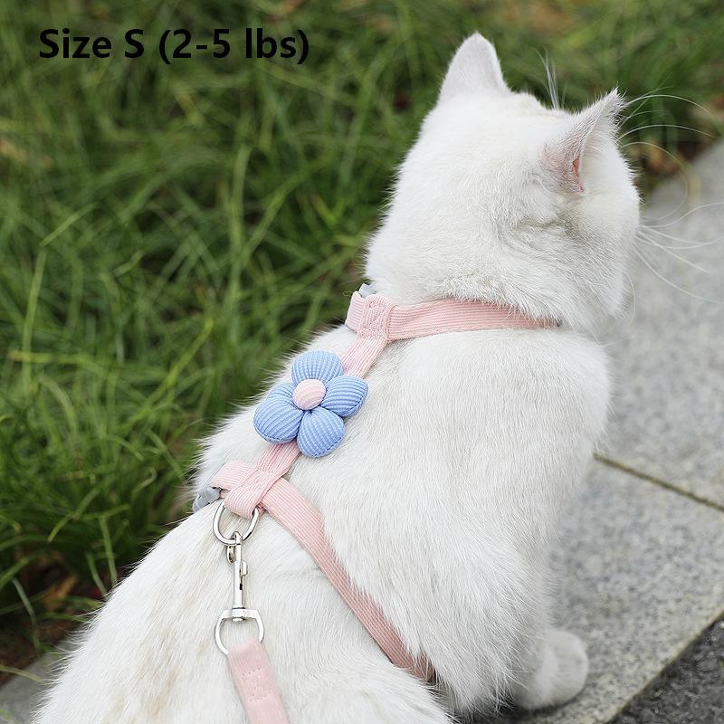 Cat Harness and Leash Set Adjustable Lightweight Escape Proof Vest for Small Cat Kitten Outdoor Camping Hiking