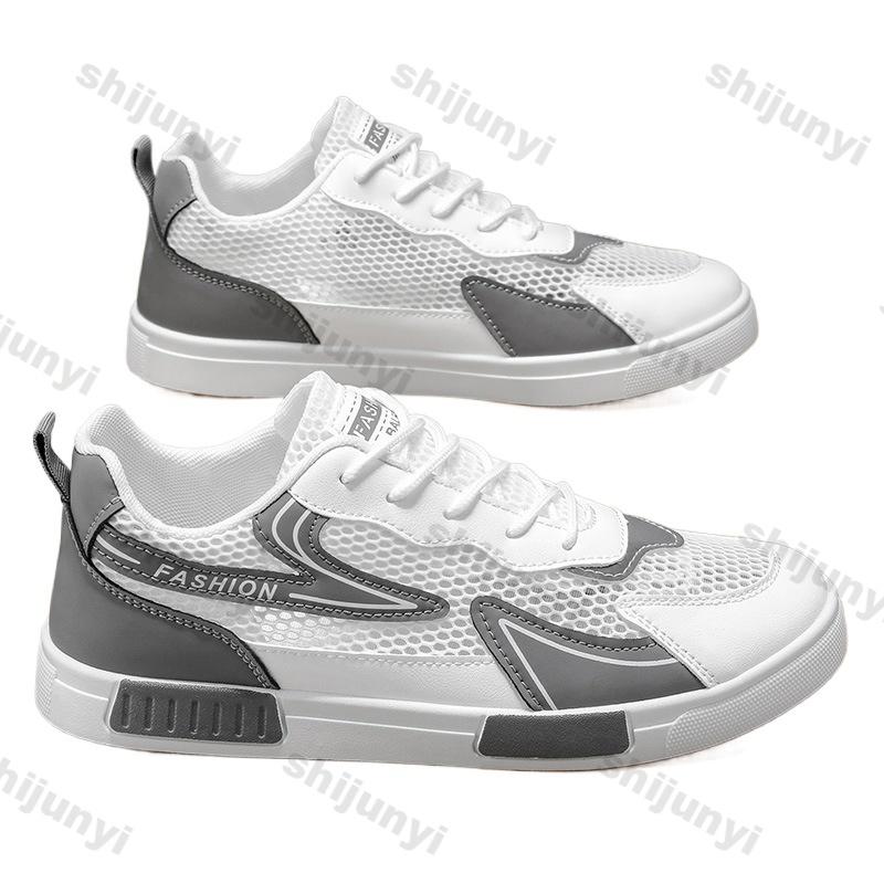 Mode Herren Vulkanisierte Schuhe 2025 Sommer Neu Mesh Hohl Atmungsaktiv Rutschfeste Sneakers Bequeme Mode Schnürschuhe Lässige Flache Schuhe