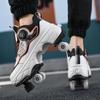 Transformable Dual-Use Roller Skates: 4-Wheel To Inline, Ice, & Walking Shoes