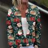 Women's Fashion Christmas Printed Long Sleeve Knitted Cardigan Button Down Jacket