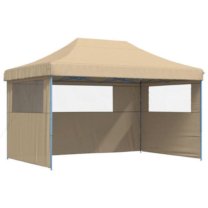 VidaXL Tente de réception pliable escamotable avec 3 parois latérales, tente, tente à auvent, auvent de gazebo 4004967