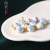 Ceramic Beads Buttons Blue And White Porcelain Decorative Buttons Chinese National Style Retro Cheongsam Buttons Hanfu Tang Suit Shirt Buttons
