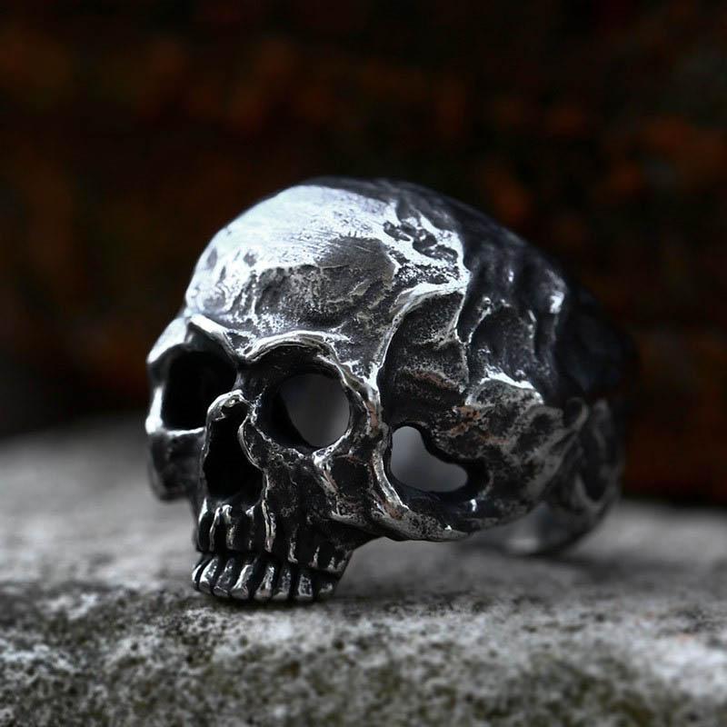 Anelli a Teschio Gotici Multistile per Uomo Acciaio Inossidabile Biker Motociclista Gioielli Anello Festa di Halloween Dropshipping