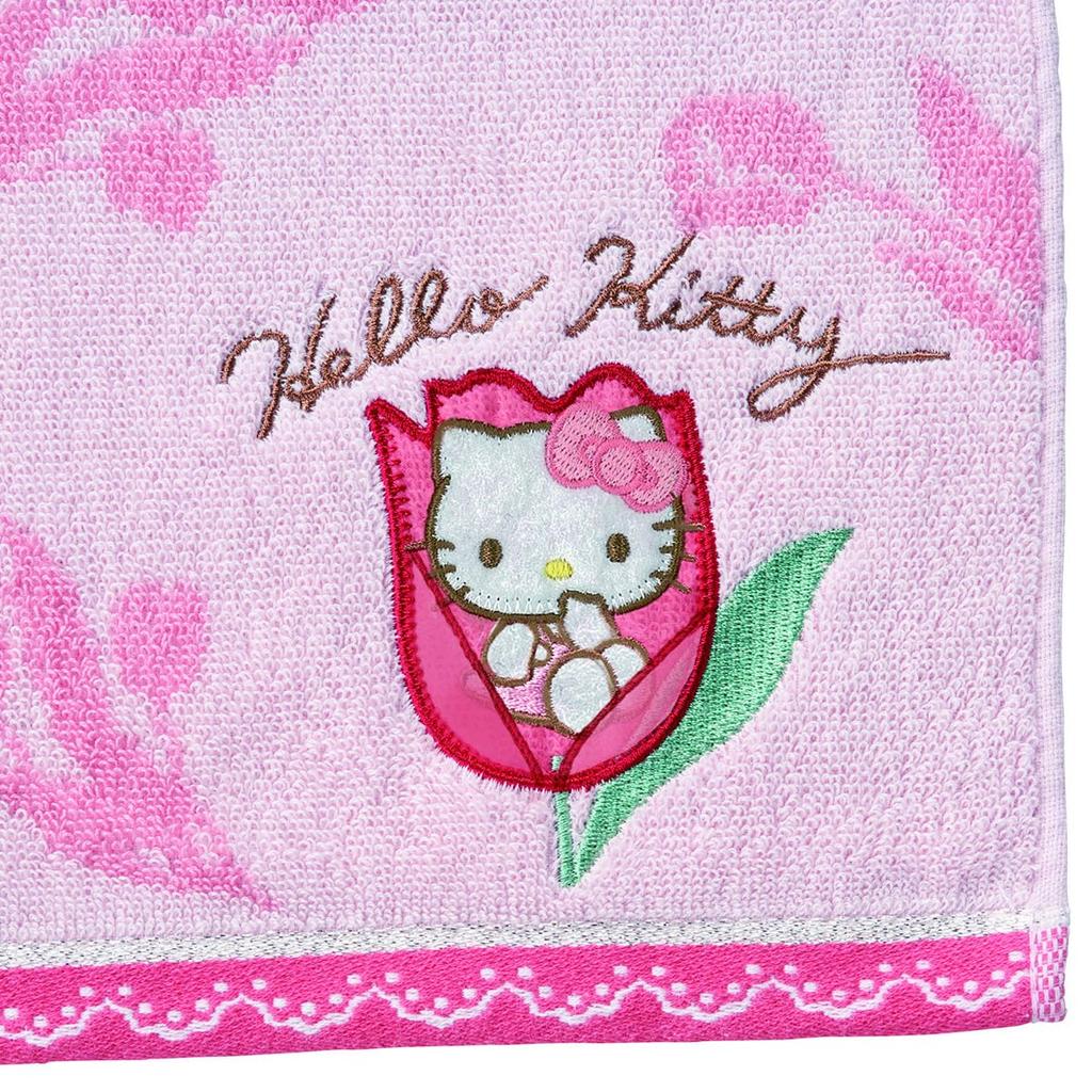 Marushin Mini Hand Hello Kitty Bloom Kitty Antibacterial and Odor Perfect As a Birthday Product 3725002600 Towel, Towel, Handkerchief, 100% Cotton,