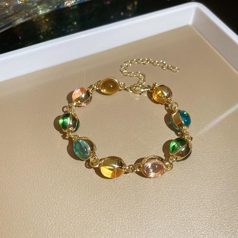 Resin Oval Bracelet Necklace Set Niche Design Sense Mori Versatile Jewelry Women