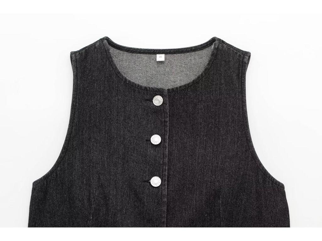 2025 Spring Women's European & American Style Casual Sleeveless Vest and Skirt Set