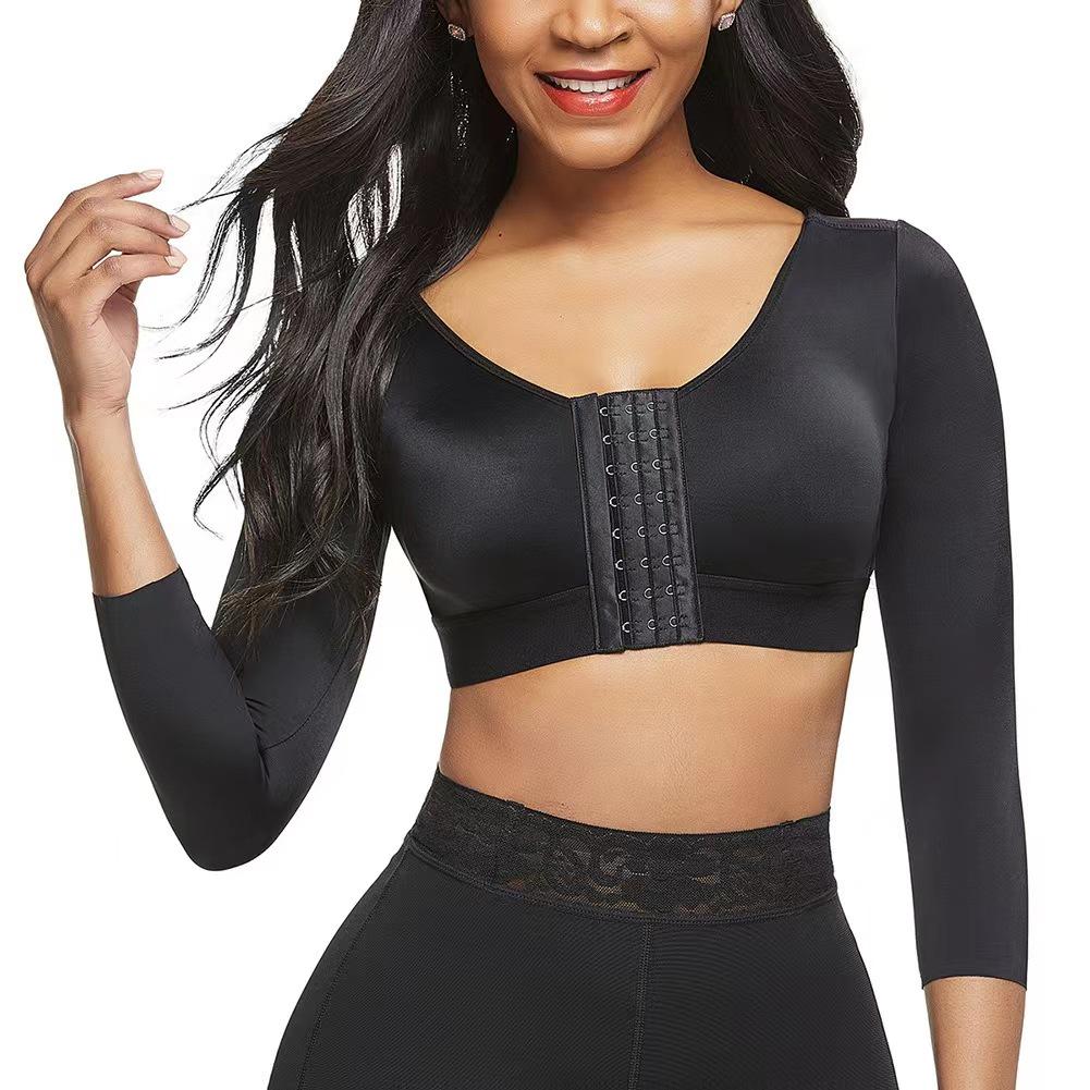 European & American Front Buckle No-Wire Sports Bra with Adjustable Sleeves 