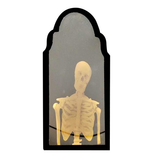 Yousheng Halloweenowe Lustro Ducha LED Nawiedzone Lustro z Hologramem Szkieletu na Halloweenowe Materiały Imprezowe Dekoracja Wewnętrzna Sypialni Kuchni