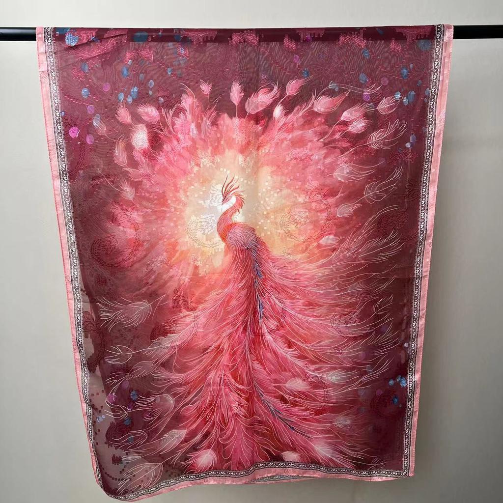 Cut 180 * 70 Double-Sided High-End Long Retro Chinese Style Elegant Silk Scarf Shawl Scarf