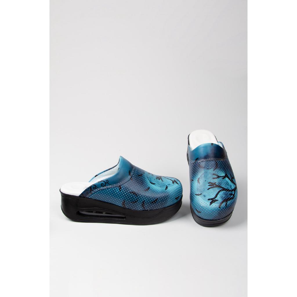 Dr.. Linee Air Massage Sole Orthopedic Hospital, Nurse, Doctor Slippers (Navy Blue With Night Pattern)