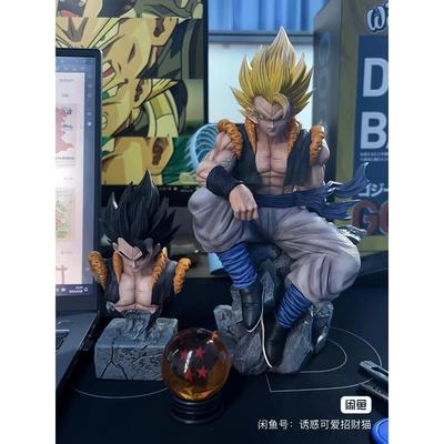 2024 25cm Anime Dragon Ball Figurka Gk Tři hlavy Vyměnitelná Sedící Pozice Gogeta Figurka Model Ozdoby Hračka Dárek k Narozeninám