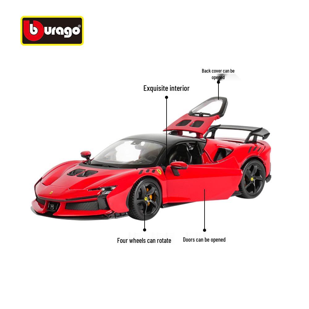 Bburago 1:24 Ferrari SF90 XX Stradale Sports Car Model - Alloy Finish Gift