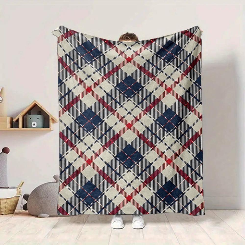 

1pc Tartan Pattern Blanket Warm, Cozy, And Soft, Suitable for Sofas, Beds, Cars, And Office Use.Perfect for Camping And Travel, Making It a Great Gift 100x150cm