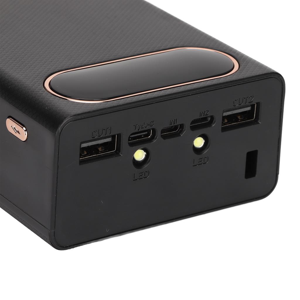 10W   18650 Portable Power Bank Case L12 Mobile Battery   12 Batteries Capacity with 2 LED Lights LCD Display