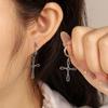 Vintage Stainless Steel Hoop Earrings Unisex Hollow Cross Earrings Buckle Fashion Hip-Hop No Fade Party Jewelry Accessories Gift