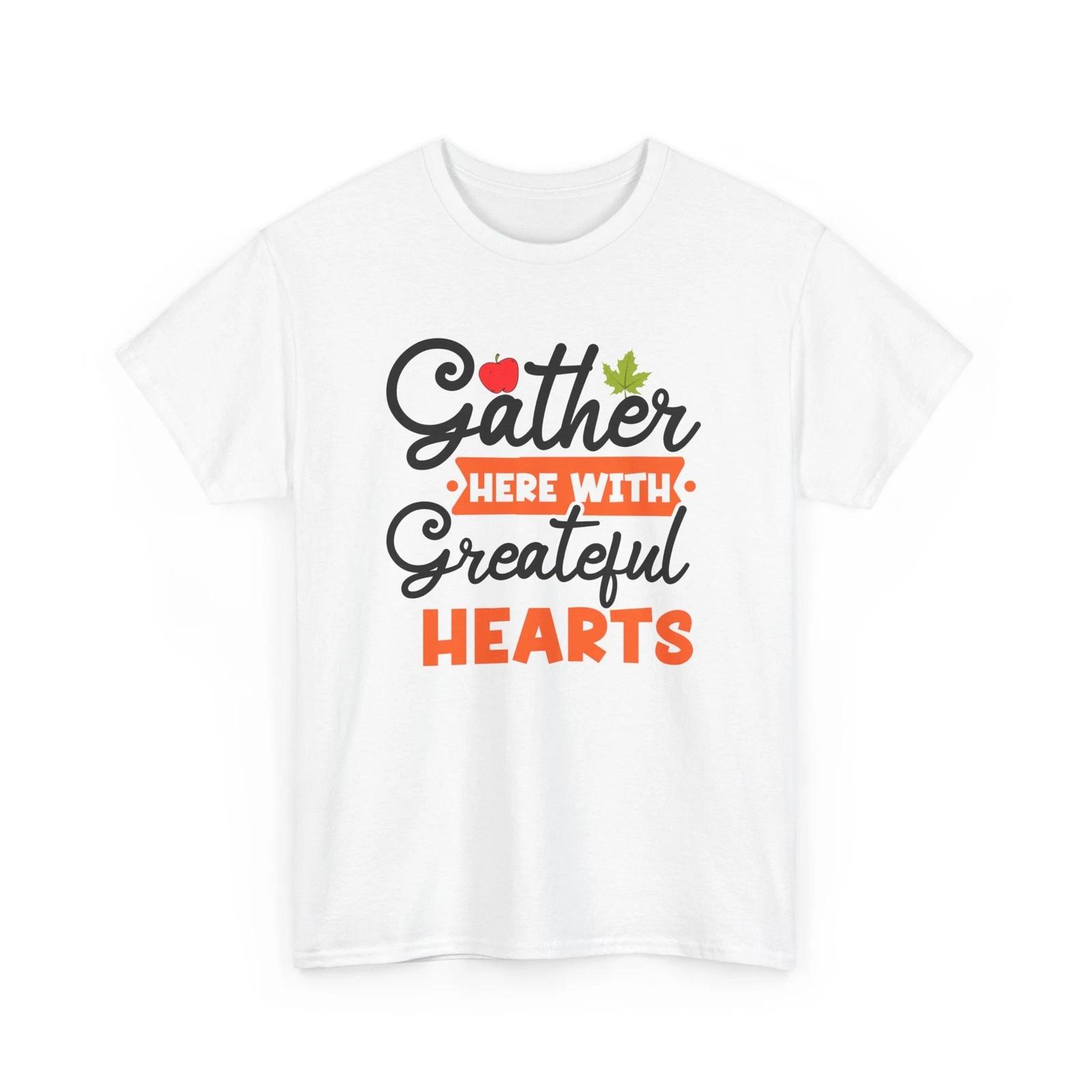 

Fall Aesthetic Shirt | Autumn Leaves Tee | Gather Her With Greatful Hearts Shirt 4XL