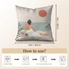 Summer Surfing Ins Art Cushion Cover Natural Linen Organic Fabric Double-Sided Printing Sofa Home Decor Gift Pillow Case