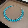 Acrylic Oval Diamond Ring Bracelet Earrings Necklace Accessories Women's Clavicle Chain Versatile Necklace