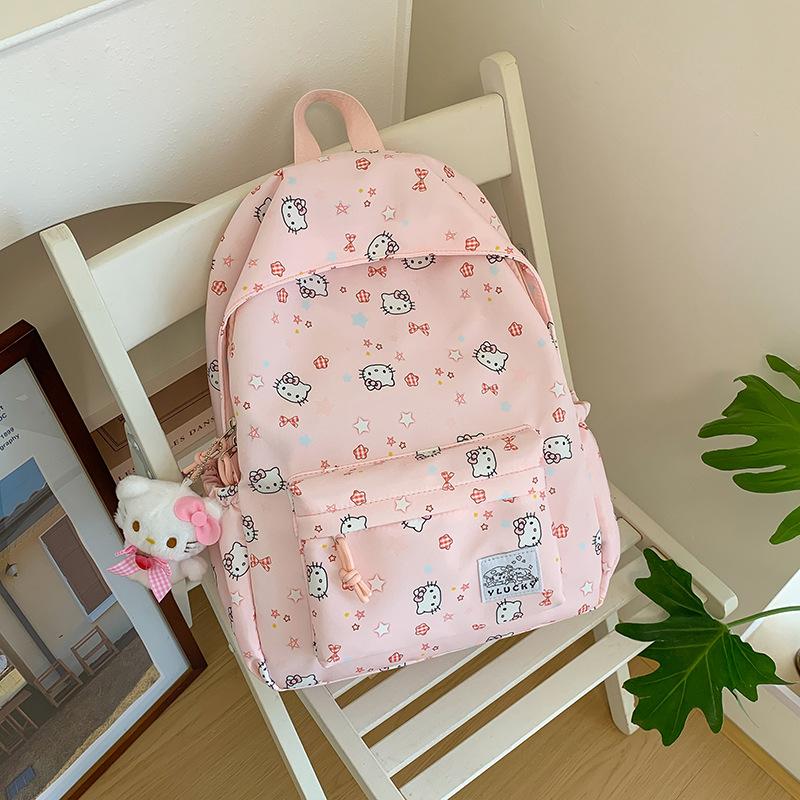 Schoolbag Milk Moe Cartoon Cat Printed School Bag Japanese Soft Girl Fresh Age Reduction Student Class Travel Versatile Backpack