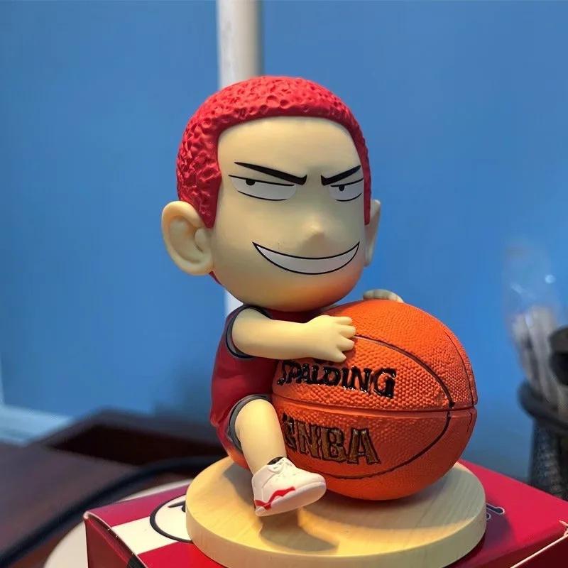 SLAM DUNK Q version, relying on the ball, Liuchuan maple, holding the ball, Sakuragi flower road, doll, ornament, boxed figure.