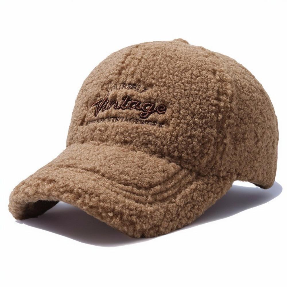 Fashion Plush Baseball Hat Women Couple Cap New Lamb Wool Baseball Cap