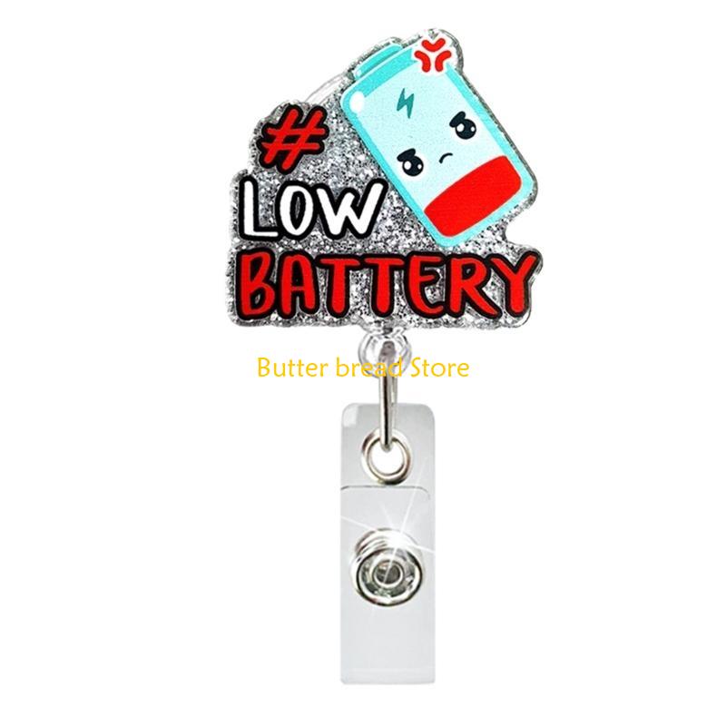 W89C Doctor Nurse Badges Reels with Clip Acrylic Badges Holder