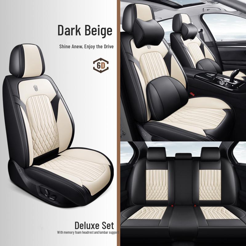 2025 Nappa Leather Universal Car Seat Cushion - All-Season, Full Surround, Thickened