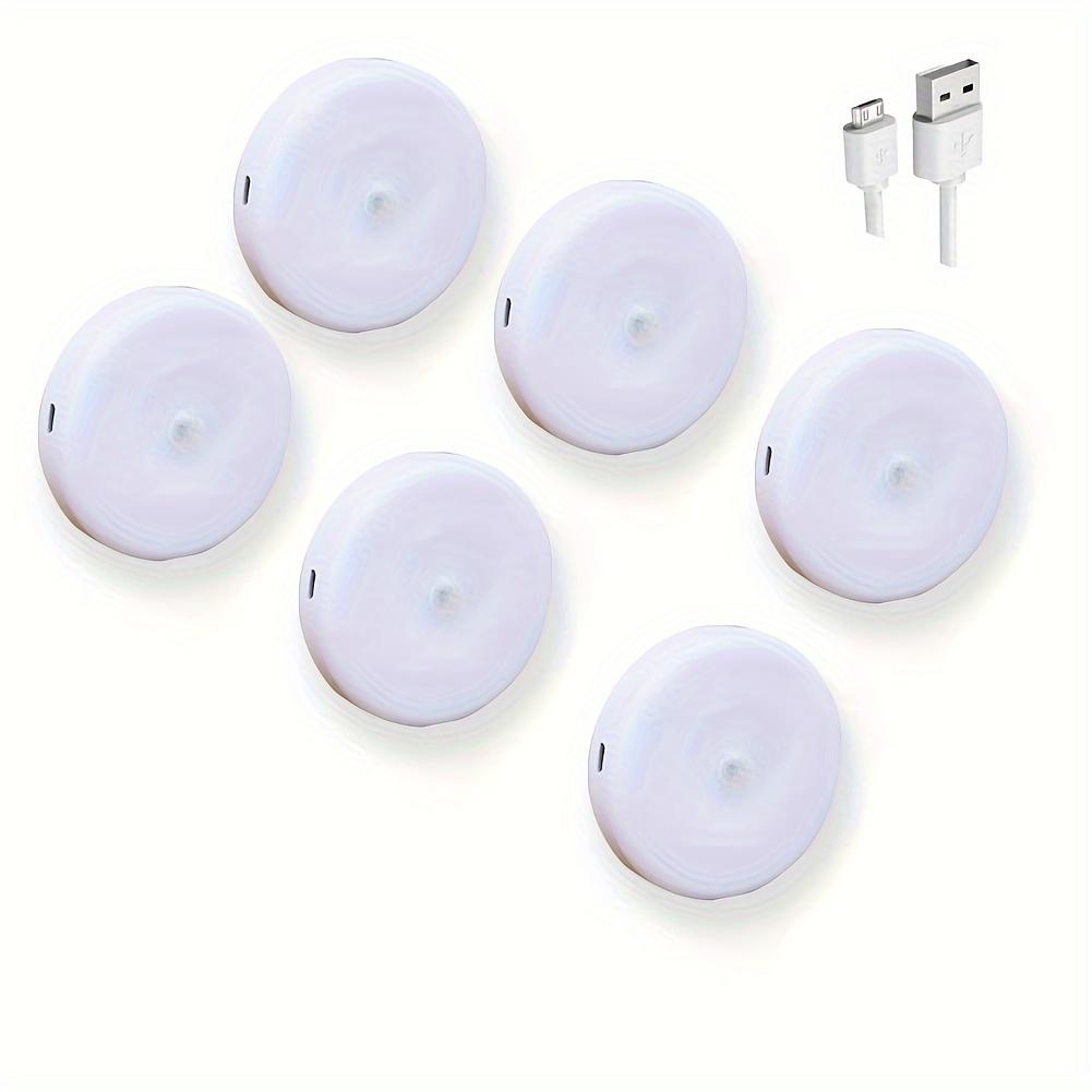Pachet de 6 lumini de noapte LED cu senzor de mișcare, reîncărcabilă prin USB, lampă de perete fără fir pentru uz casnic și în aer liber