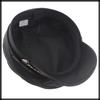 Marine Cap Leather Black Casquette Stylish Hat for Travel Women and Men CZ196 [White Fang] (Black)