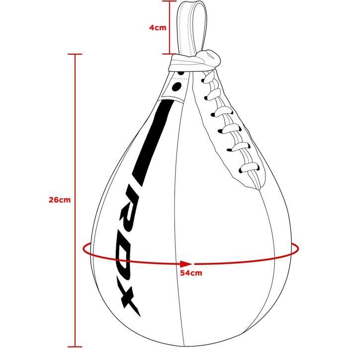 Poire de vitesse boxe - rdx - cuir maya hide - gris - mixte - rivets robustes
