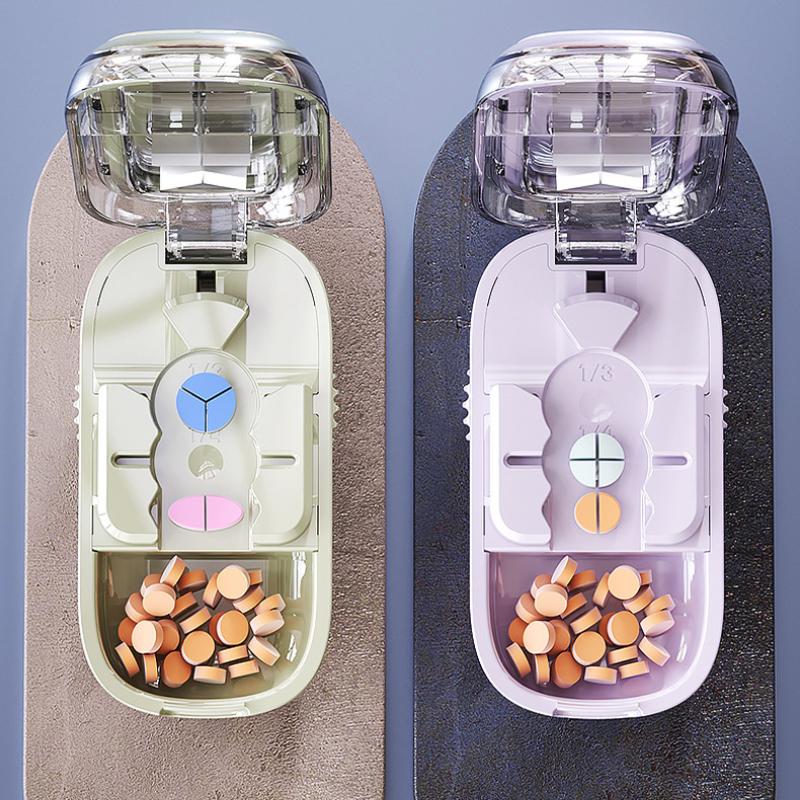 3In1 Medicine Cutter Precise Cutting Into Half / Third / Quarter Drug Divider Organizer Portable Tablet Splitting Pills Splitter
