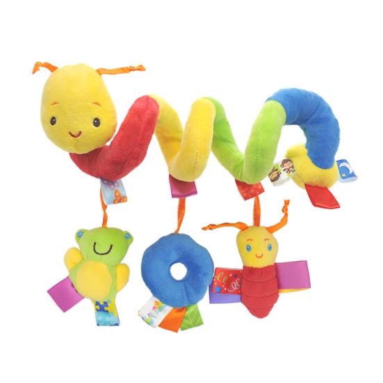 Baby Rattles Infant Spiral Plush Toy Bright Colors Baby Stroller Plush Toy Stimulating Baby Curiosity Toy for Newborn Infant