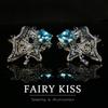 Fairy Sapphire Butterfly Flower Engely Beed with Diamond Sapphire Ear Shot Women's Ear Shot Versatile Casual Earrings