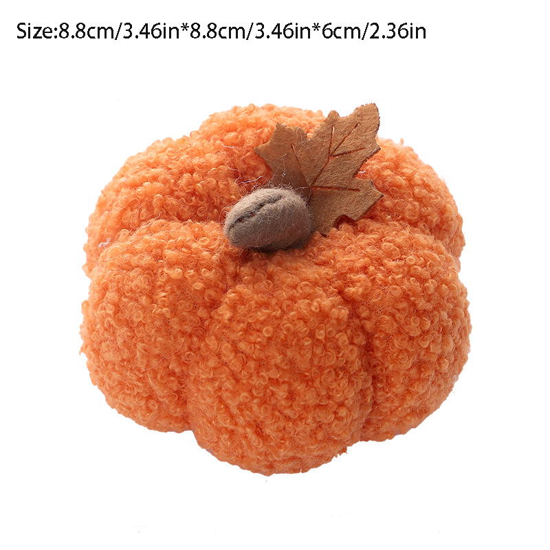 Velvet Simulation Pumpkin Ornament Thanksgiving Halloween Decoration Ins Style Party Gift Autumn Themed Home Decor