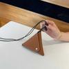 Elegant Folding Triangle Pouch Anti-splash Water Vintage Hanging Neck Coin Purse Mini Leather Detachable Earphone Bag Travel