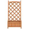 VidaXL Planter with Trellis, Raised Bed, Flower Box, Plant Pot, Flower Box Garden Patio Terrace, Brown 365485
