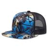 Men's Fashion Hip Hop Blue Coconut Tree Hat Brim Adjustable Baseball Hat Straight Buckle Snapback Cap Outdoor Sun Hat