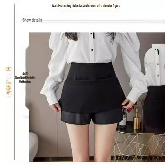 2024 High Waist Plus Size Black Midi Skirt for Women - Summer A-Line, Anti-Exposure, Slit, Slimming, Hip-Hugging Design