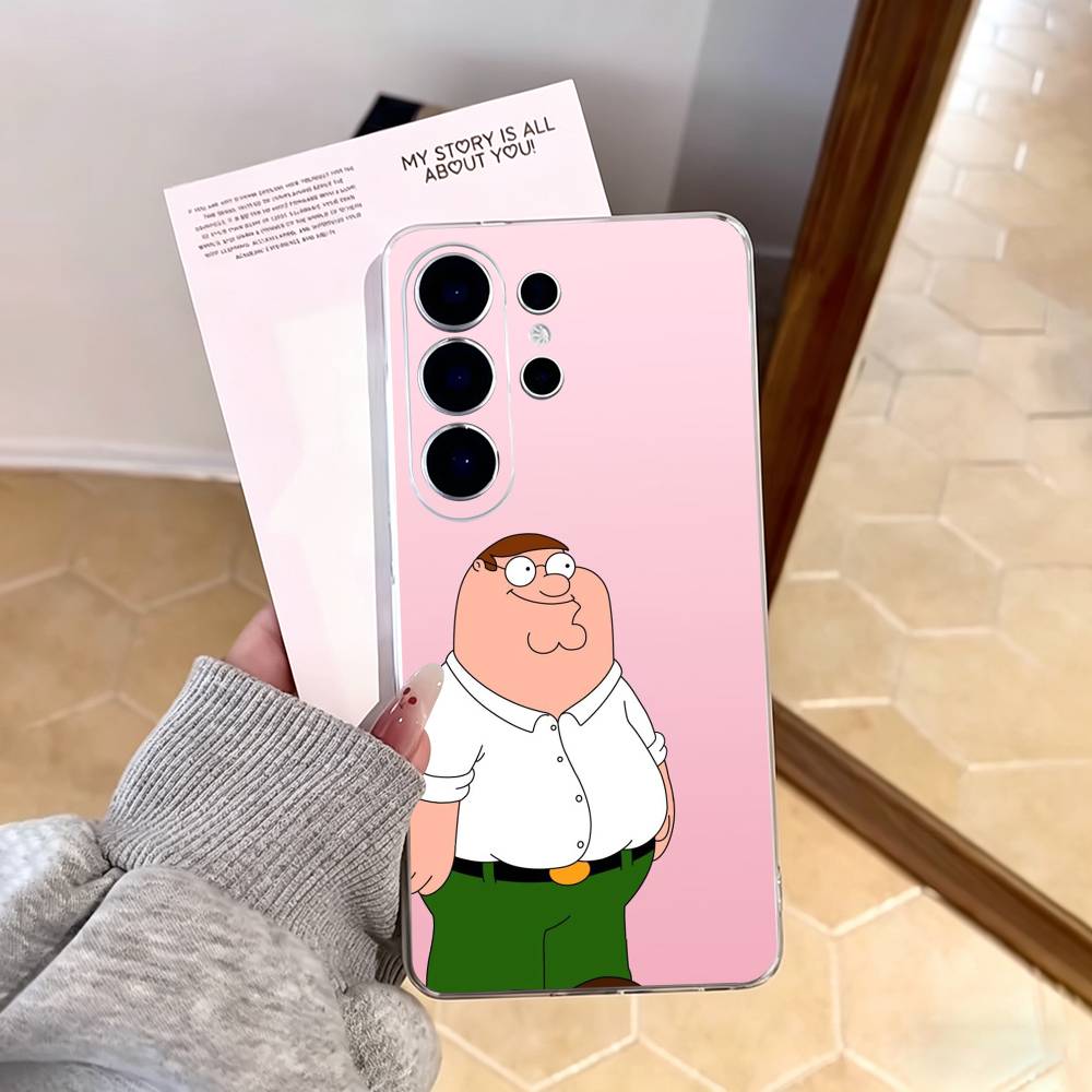 F-Family Funny Guy Phone Case For Samsung S25,S24,S21,S22,S23,S30,Ultra,S20,Plus,Fe,Note,10,9,5G Transparent Cover