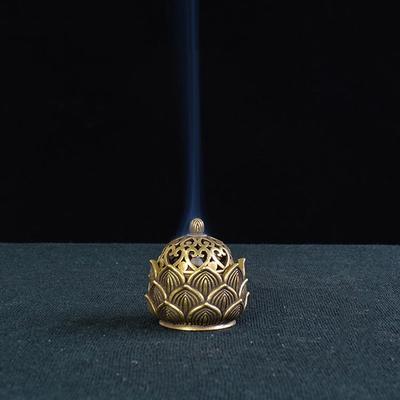 Dekoratives Räuchergefäß, Retro-Kupfer, kleiner Lotus-Räucherstäbchenhalter, Desktop-Ornament für Geschäft, Büro, Zuhause